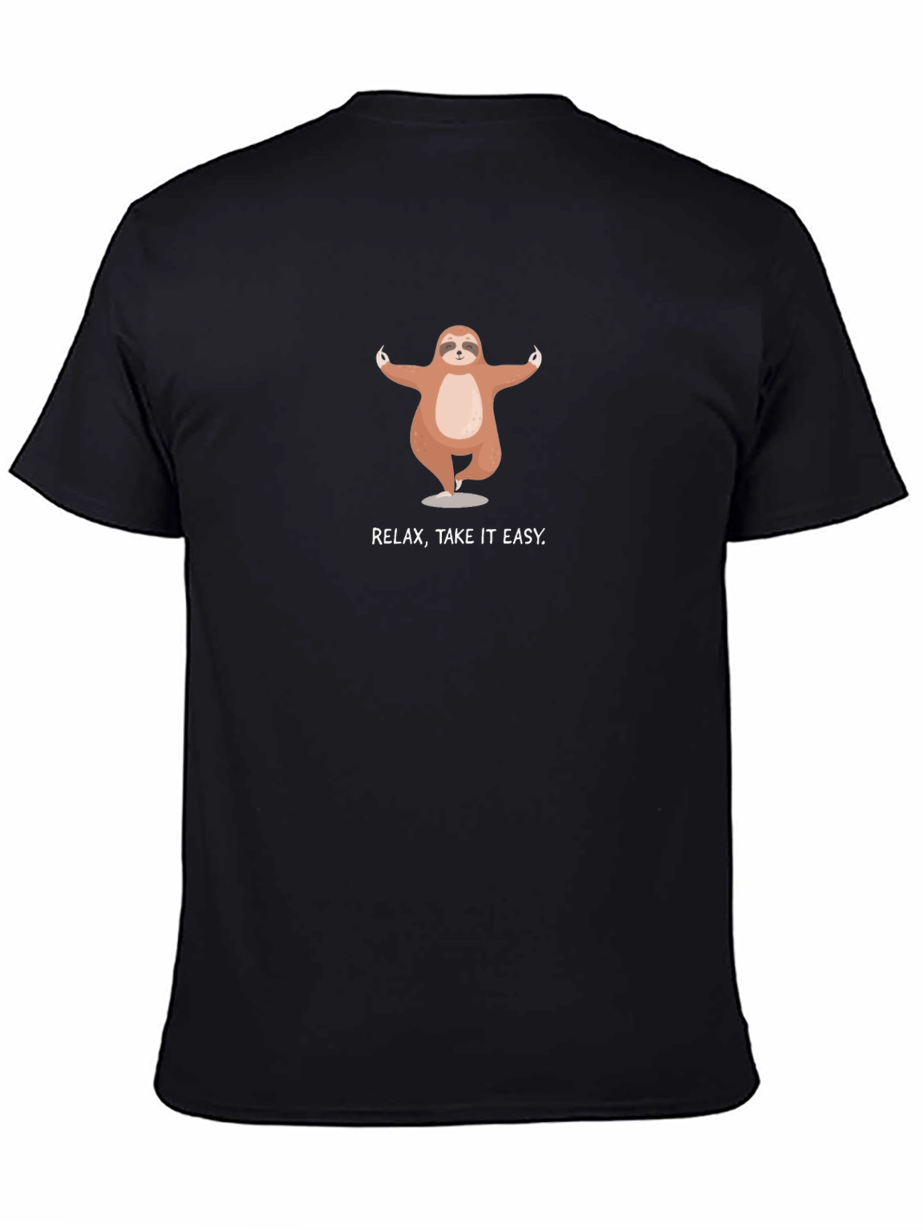 Relax Take It Easy Sloth Black T-Shirt