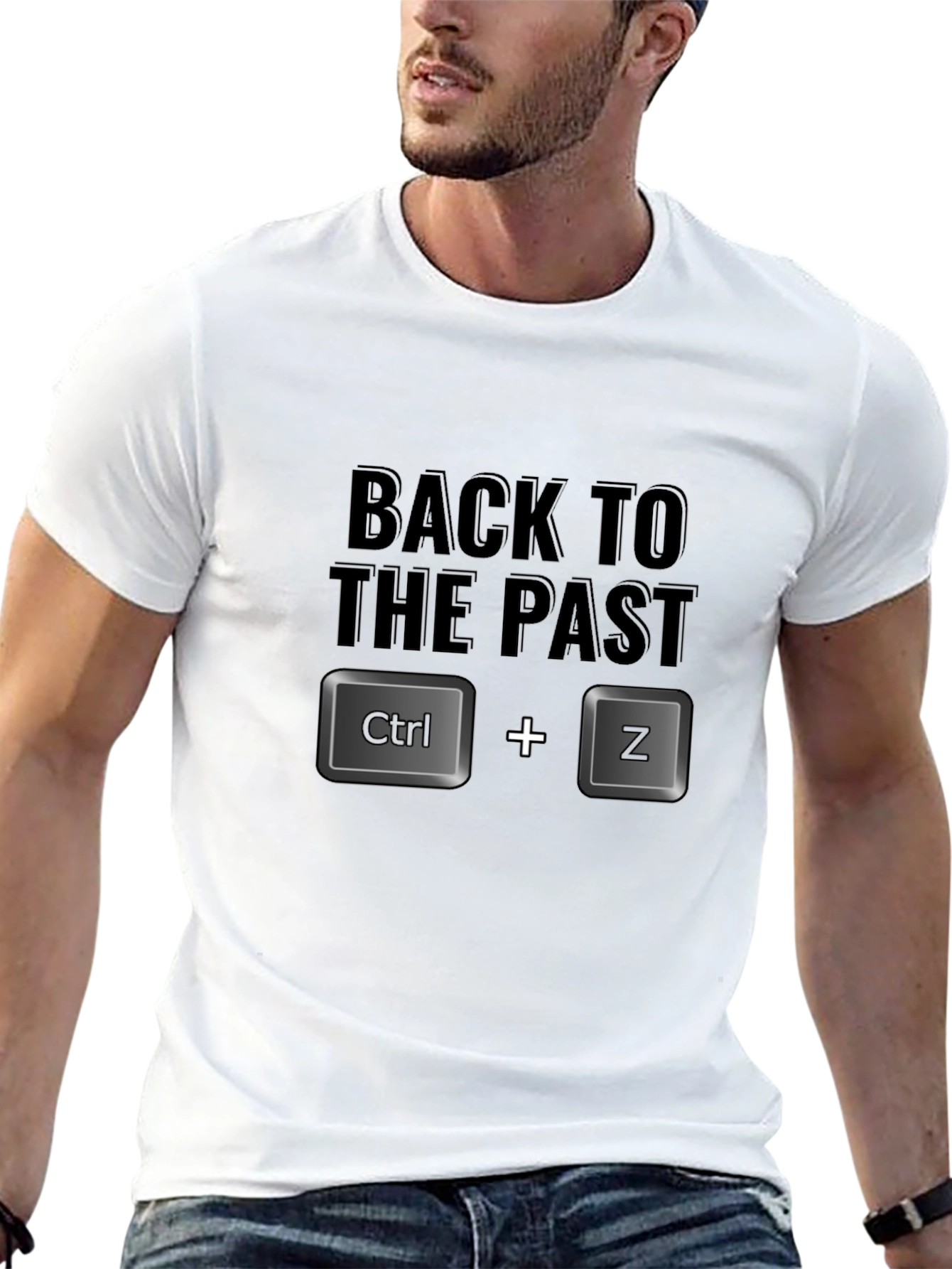 Back to the Past Ctrl+Z Black T-Shirt