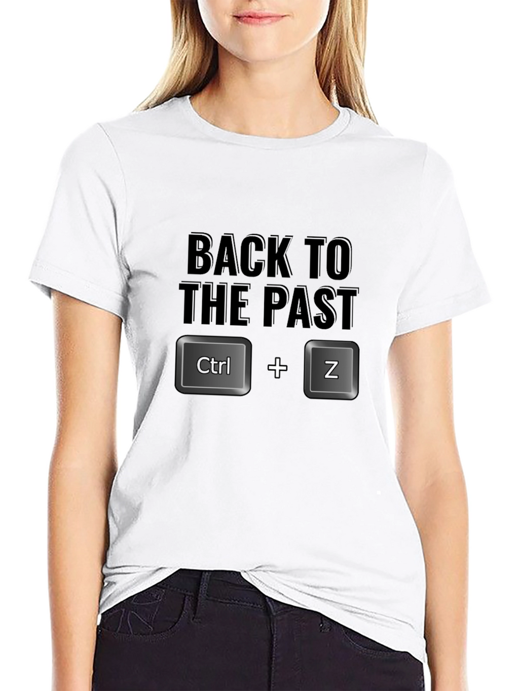 Back to the Past Ctrl+Z Black T-Shirt
