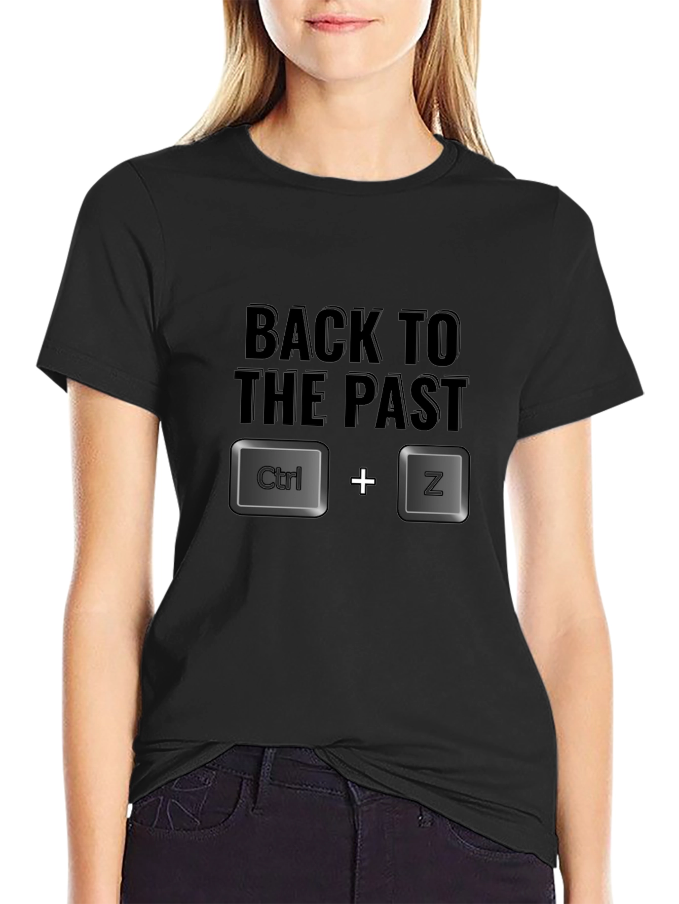 Back to the Past Ctrl+Z Black T-Shirt