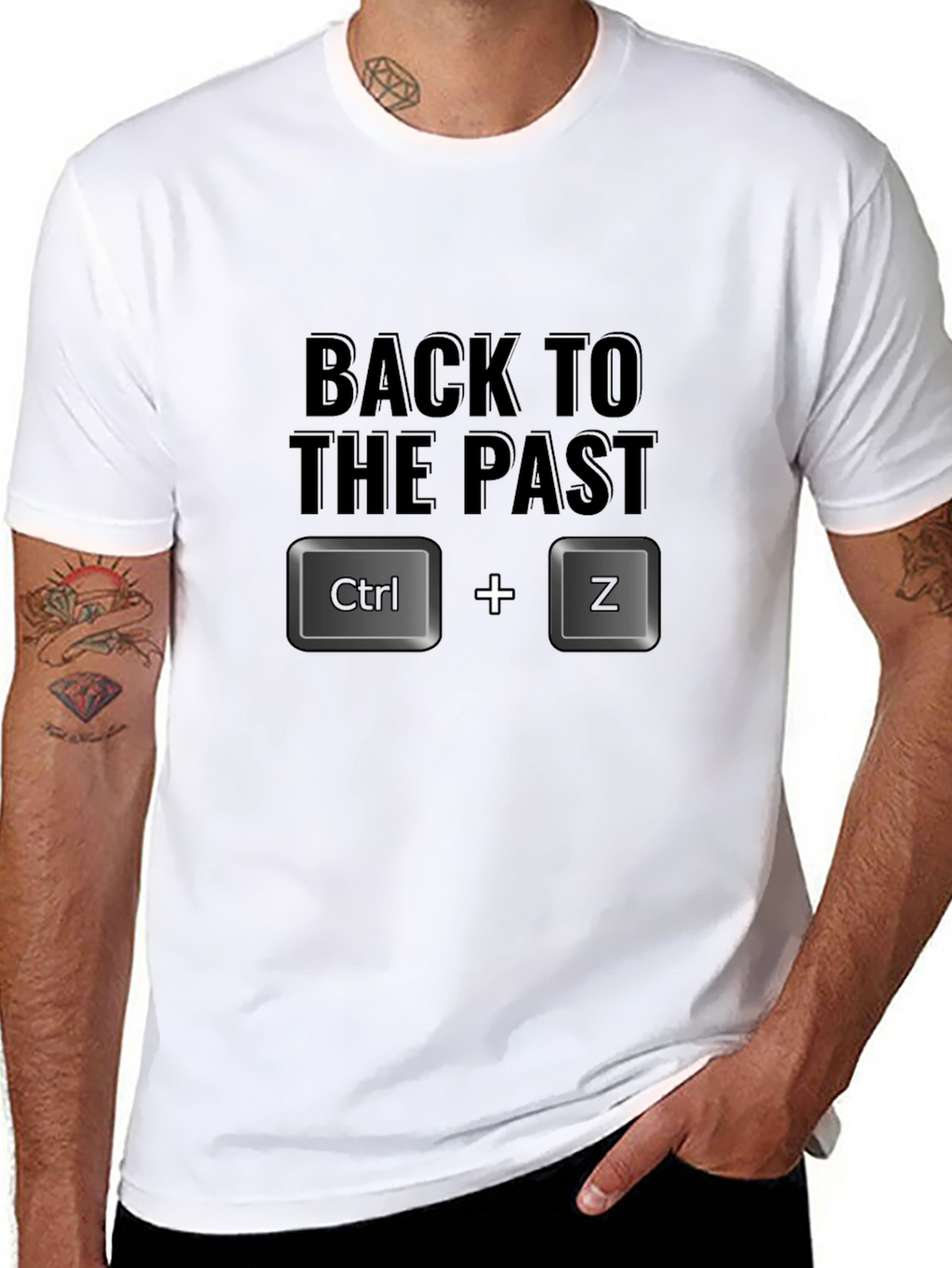 Back to the Past Ctrl+Z Black T-Shirt