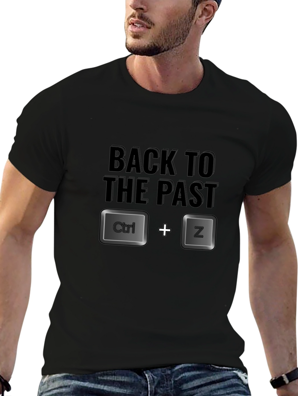 Back to the Past Ctrl+Z Black T-Shirt