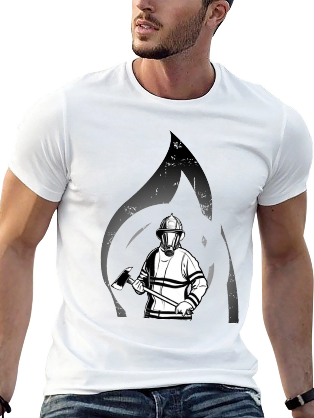 Firefighter Graphic T-Shirt - Black