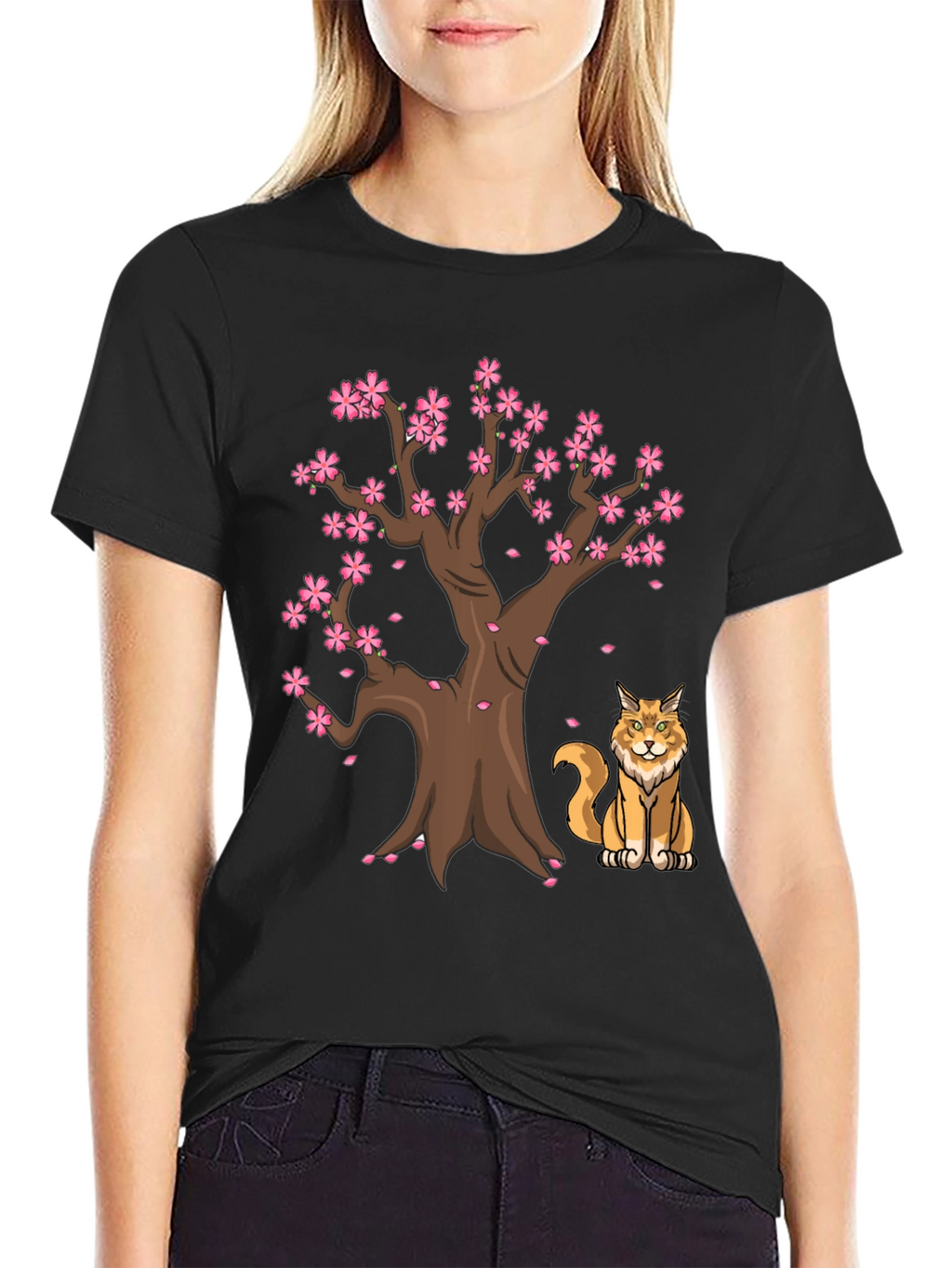 Sakura Tree Cat T-Shirt