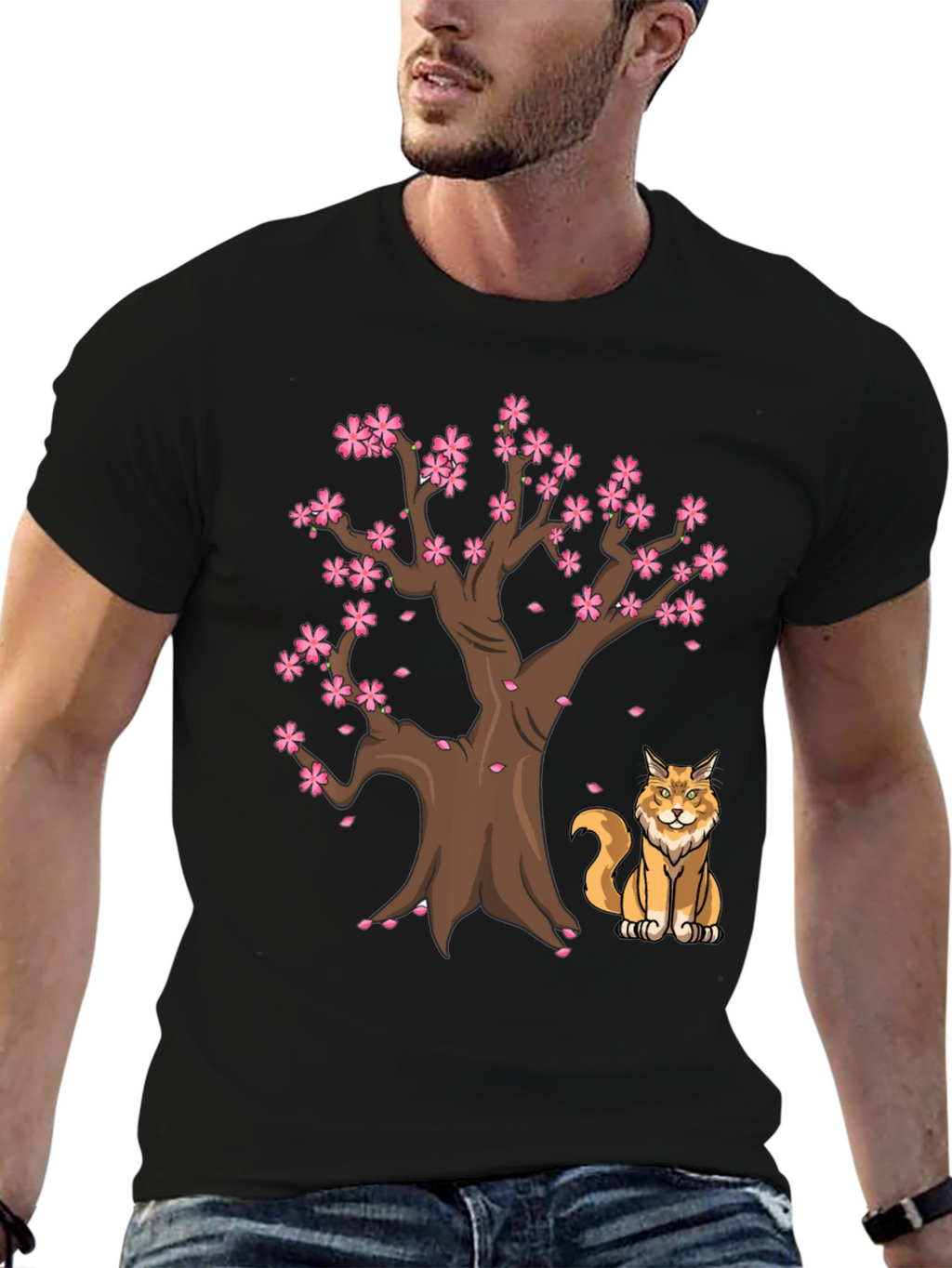 Sakura Tree Cat T-Shirt