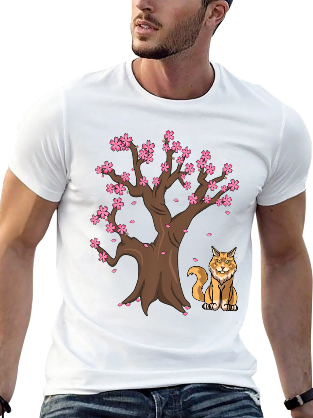 Sakura Tree Cat T-Shirt