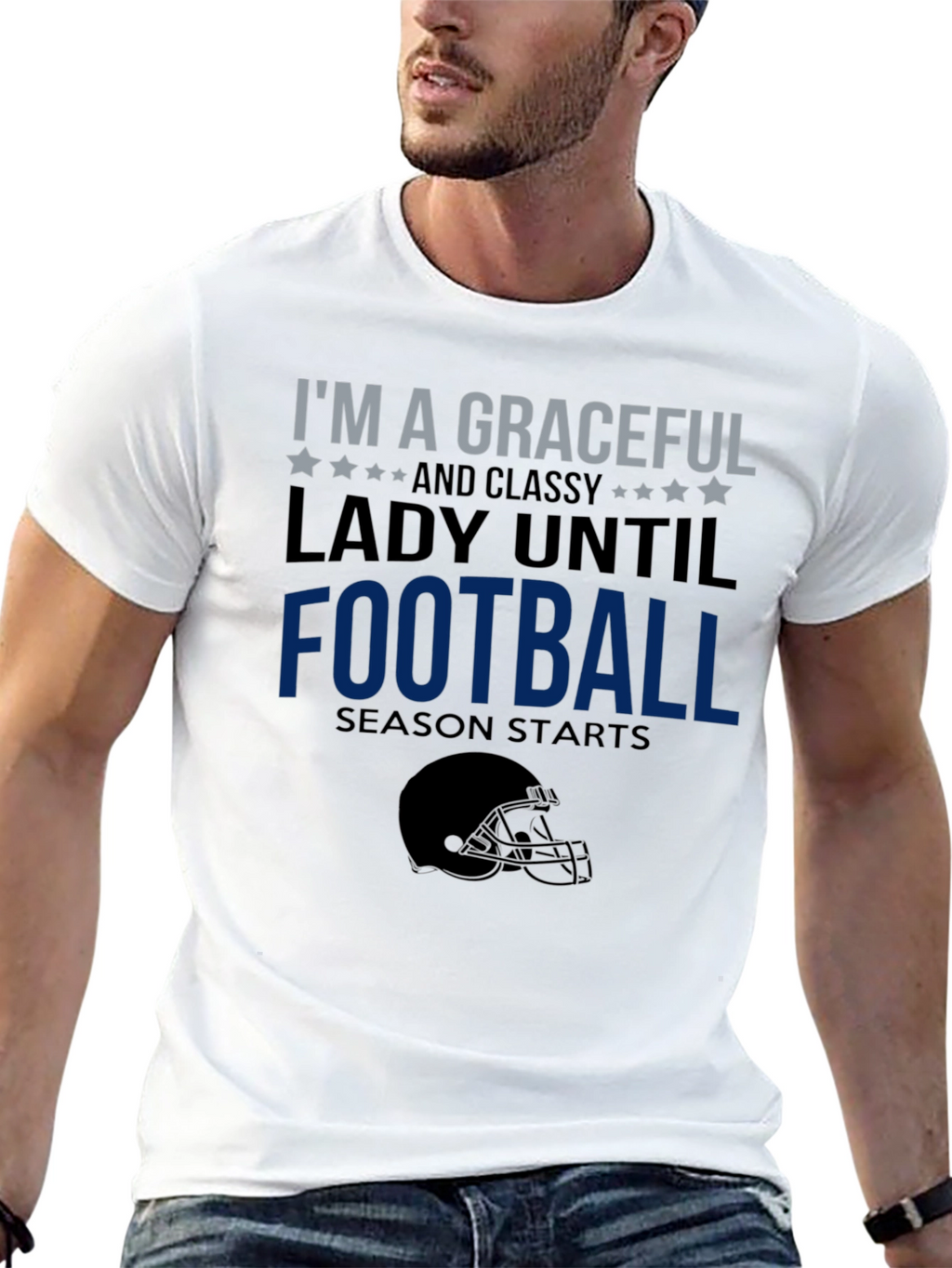 Graceful Lady Football Season T-Shirt