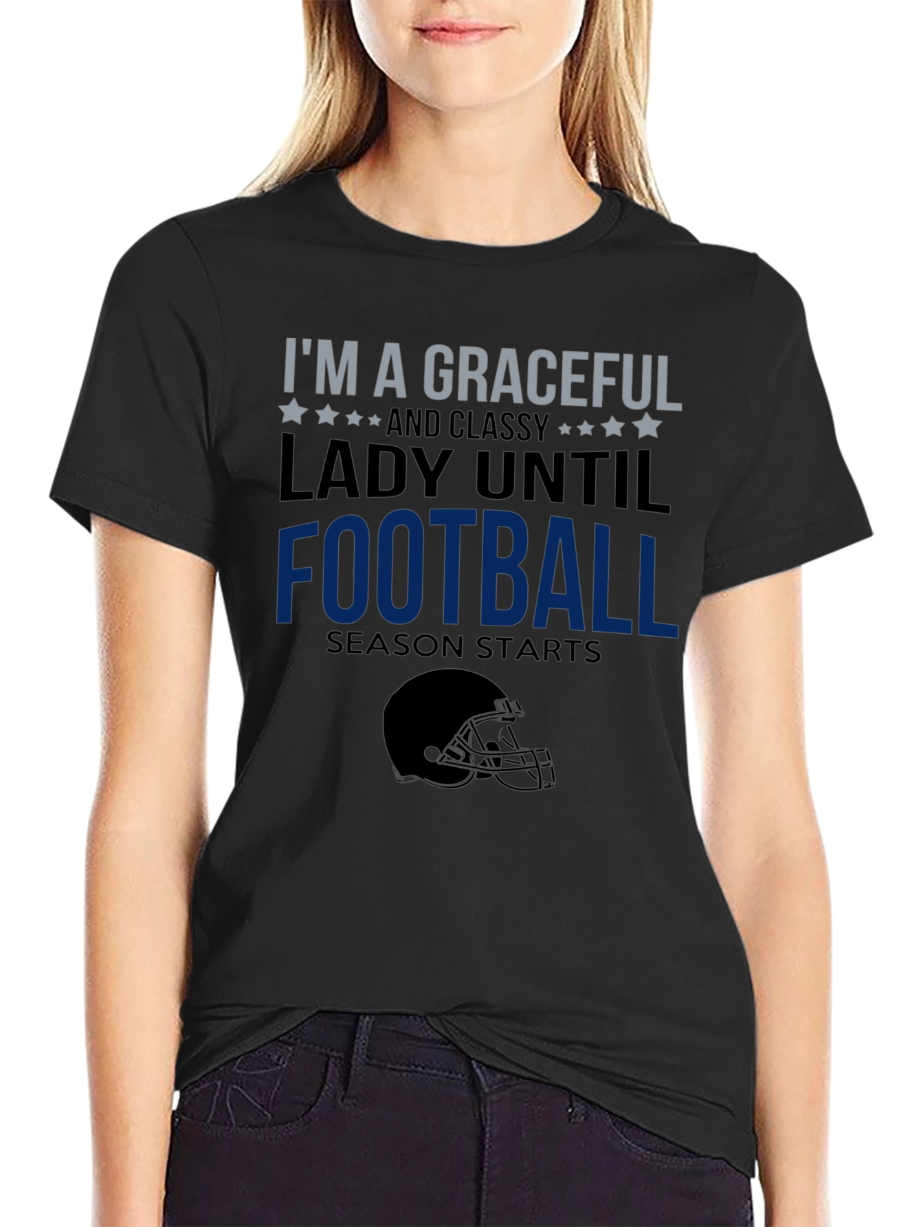 Graceful Lady Football Season T-Shirt