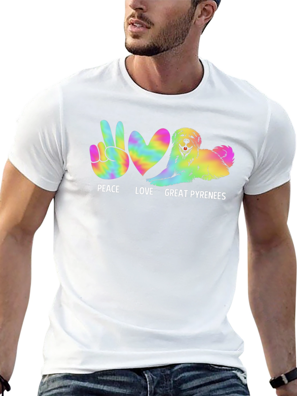 Peace Love Great Pyrenees Dog T-Shirt