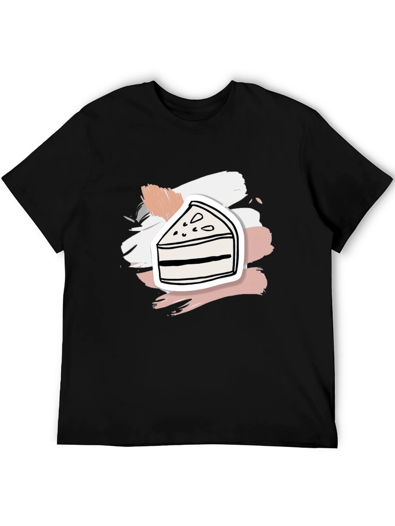 Slice of Cake Graphic Tee - Black Cotton Shirt