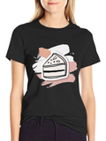 Slice of Cake Graphic Tee - Black Cotton Shirt