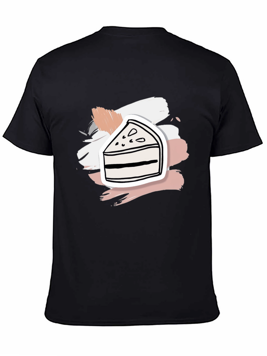 Slice of Cake Graphic Tee - Black Cotton Shirt