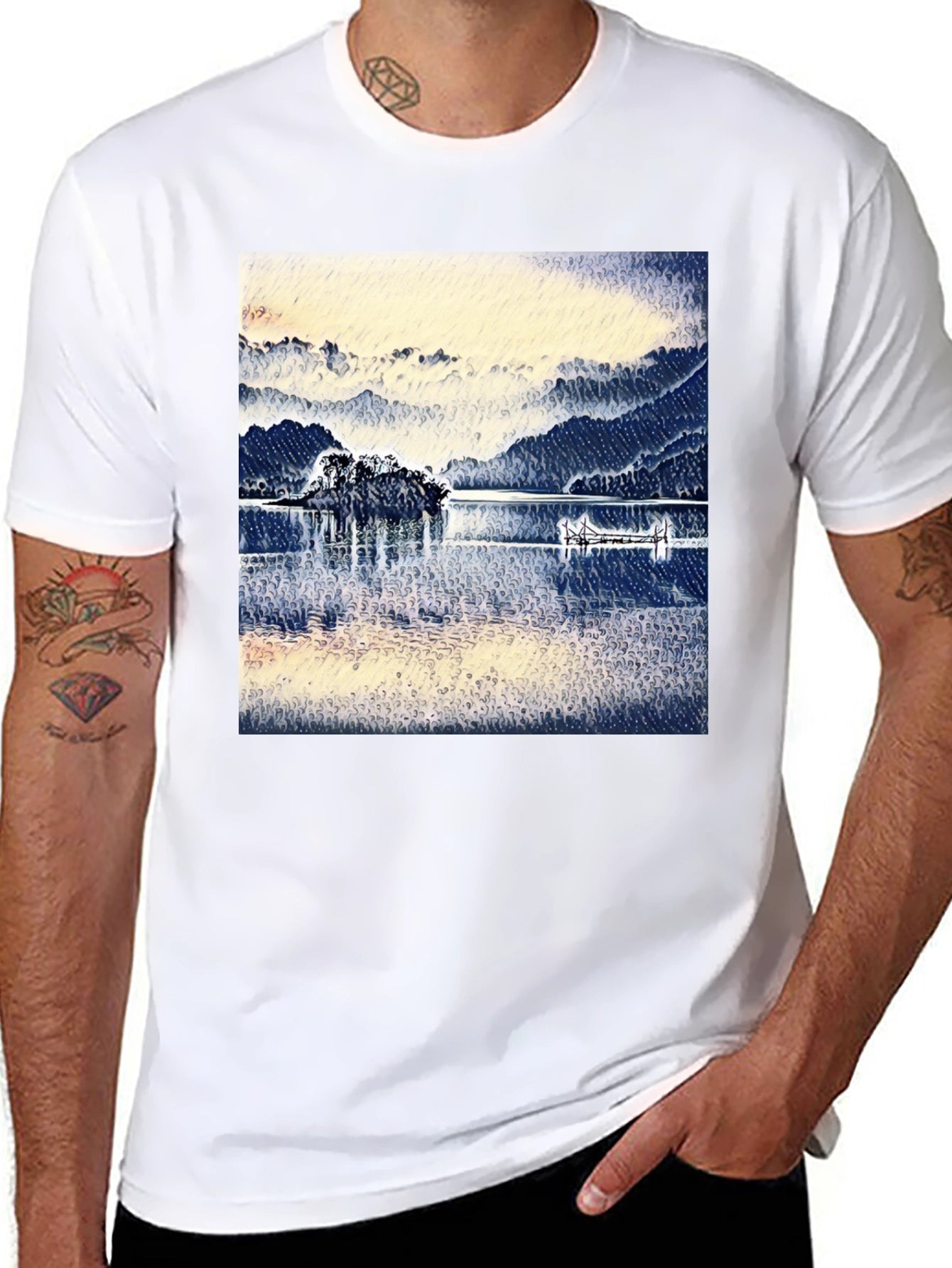 Lake View Graphic Tee - Black