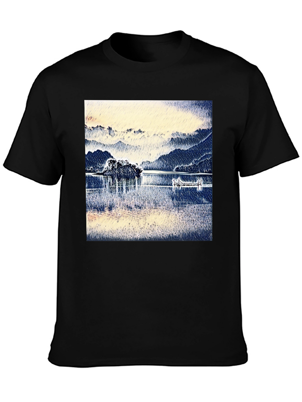 Lake View Graphic Tee - Black