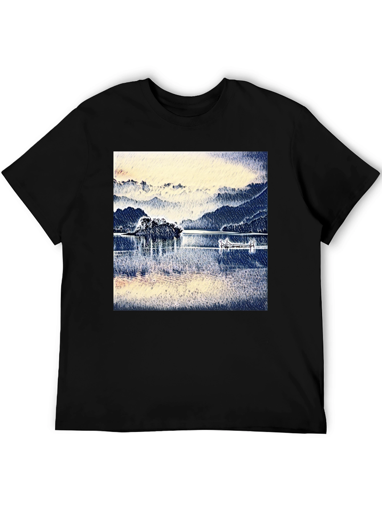 Lake View Graphic Tee - Black