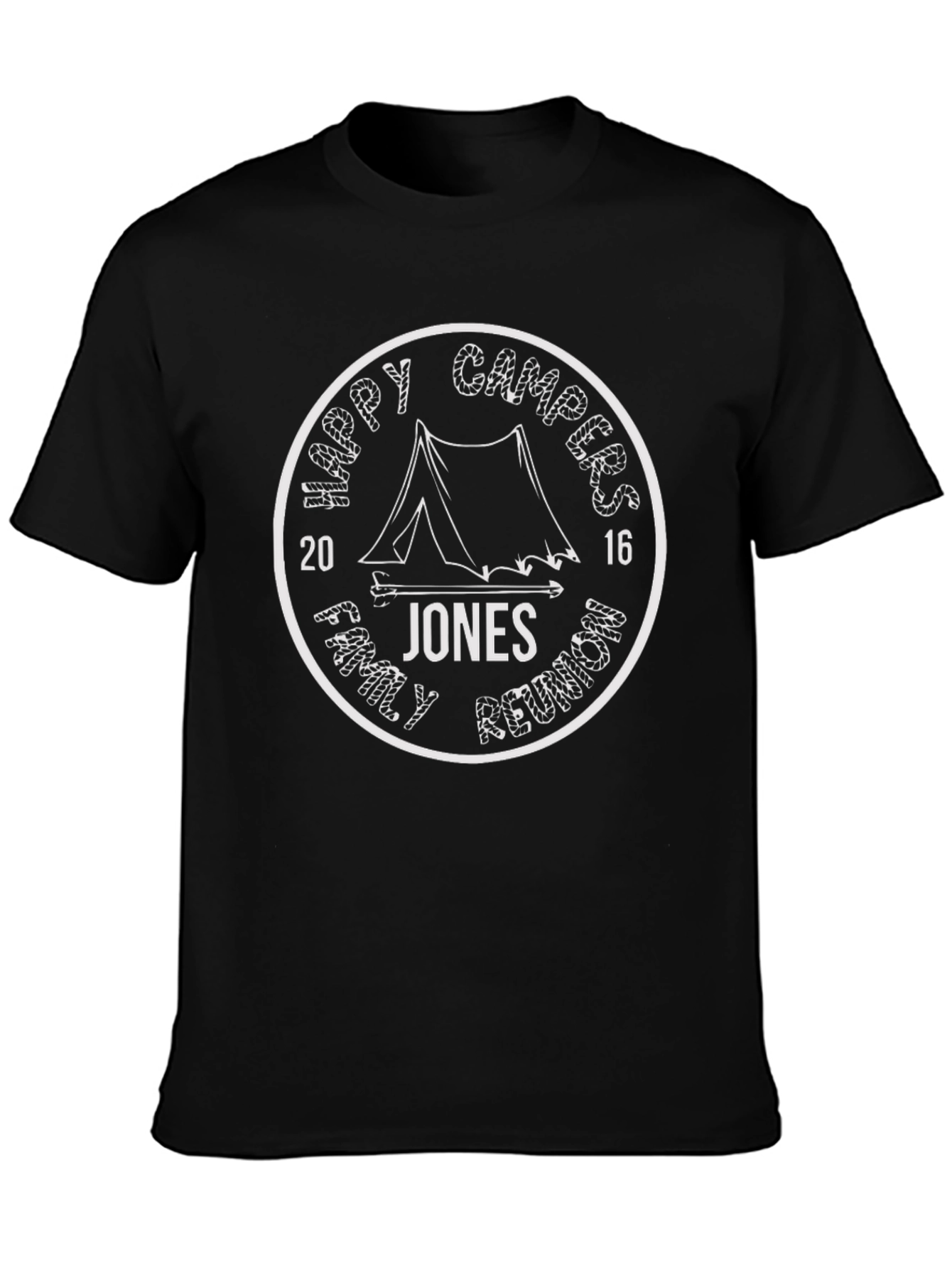 Happy Campers Family Reunion Black T-Shirt