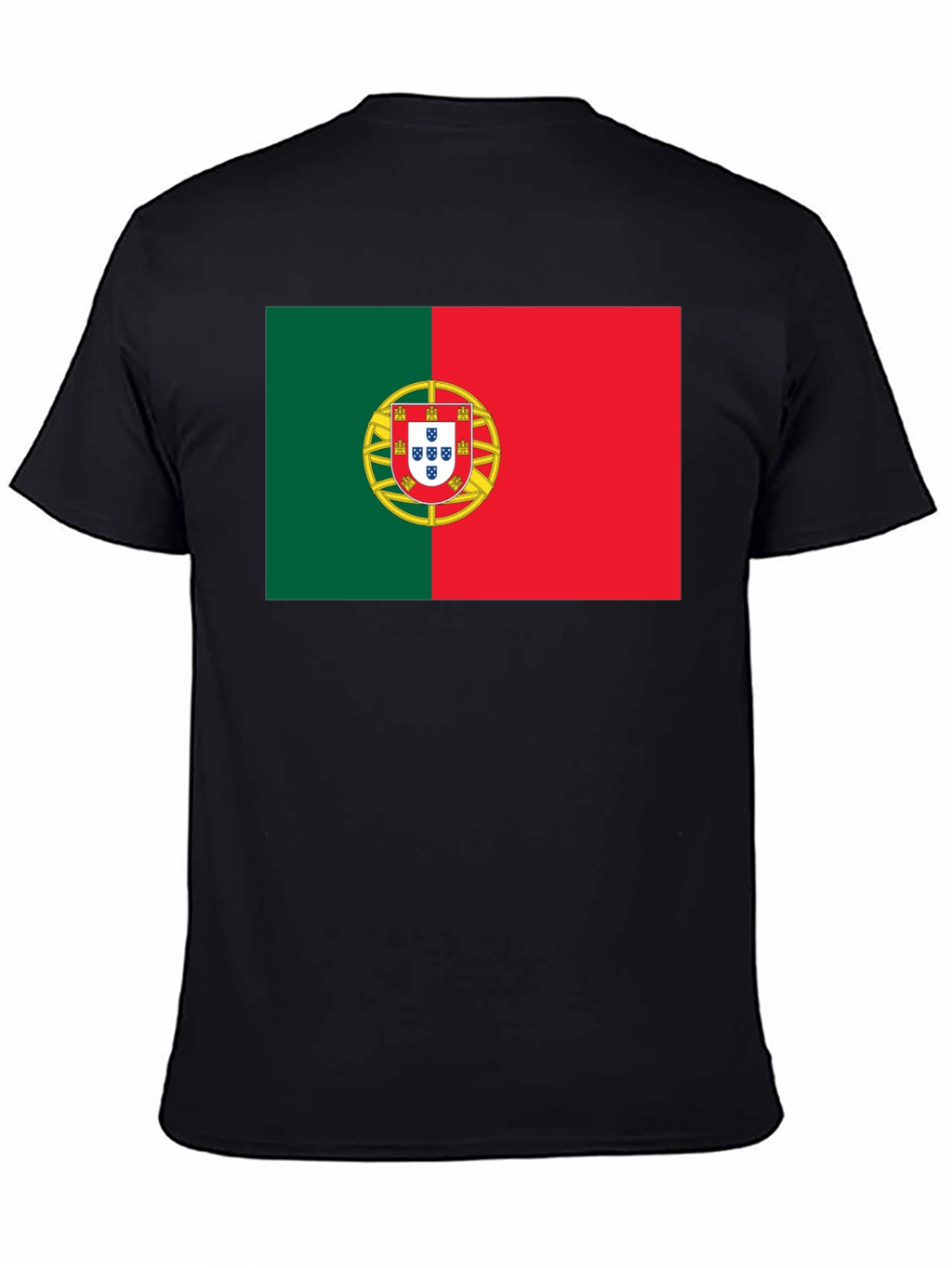 Portugal Flag T-Shirt - Black Cotton Tee
