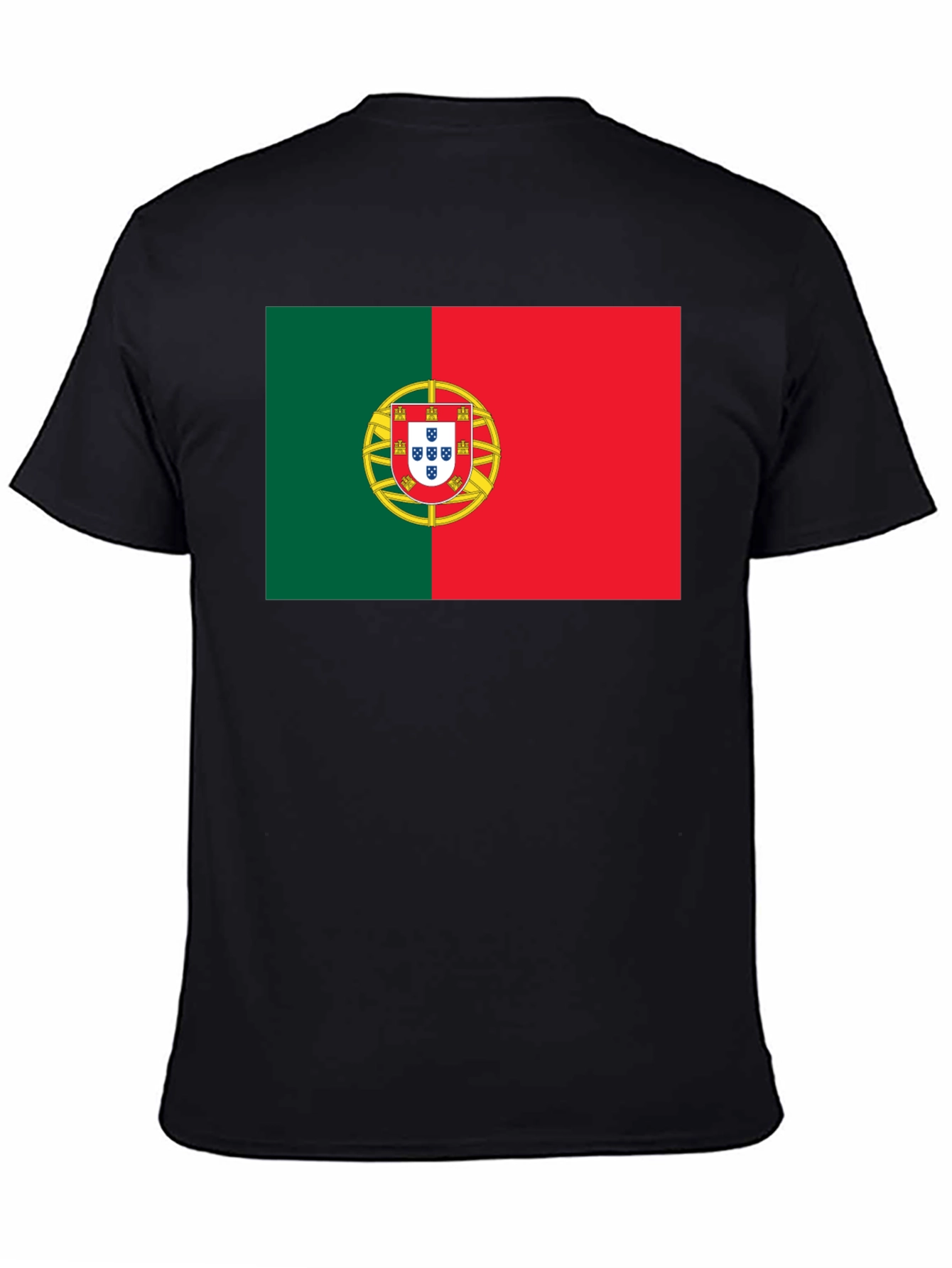 Portugal Flag T-Shirt - Black Cotton Tee