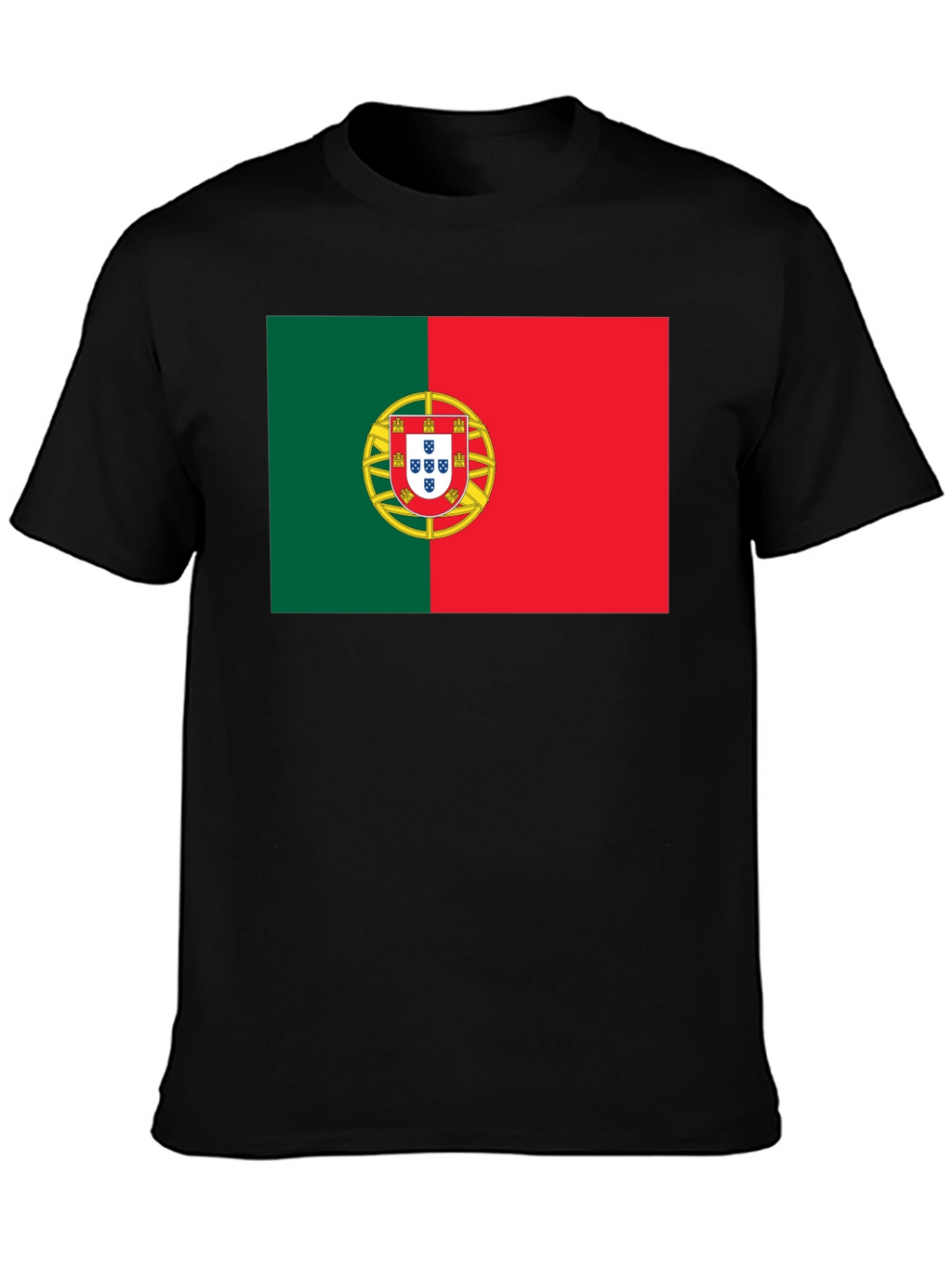 Portugal Flag T-Shirt - Black Cotton Tee