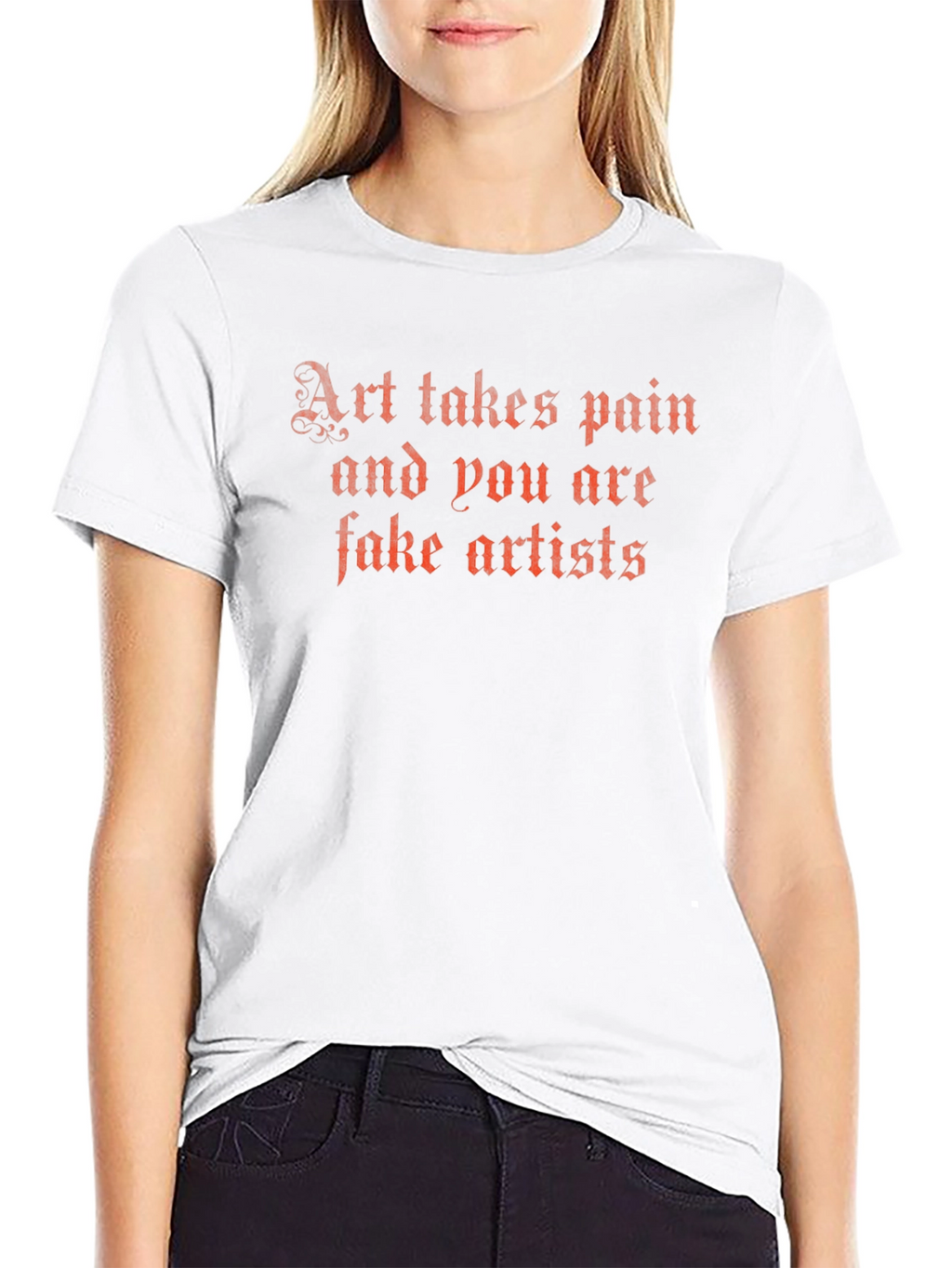 Edgy Art Takes Pain Graphic Tee - Black