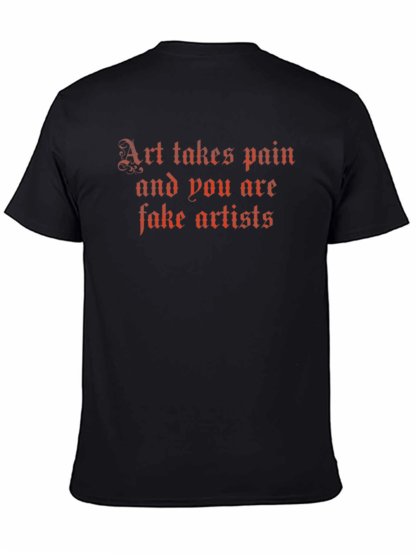 Edgy Art Takes Pain Graphic Tee - Black