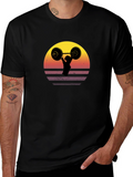 Retro Sunset Barbell T-Shirt