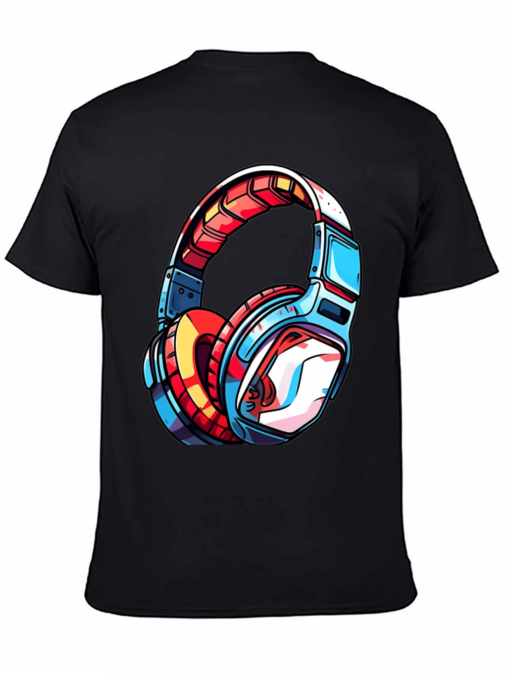 Cool Headphones Graphic Tee - Black T-Shirt