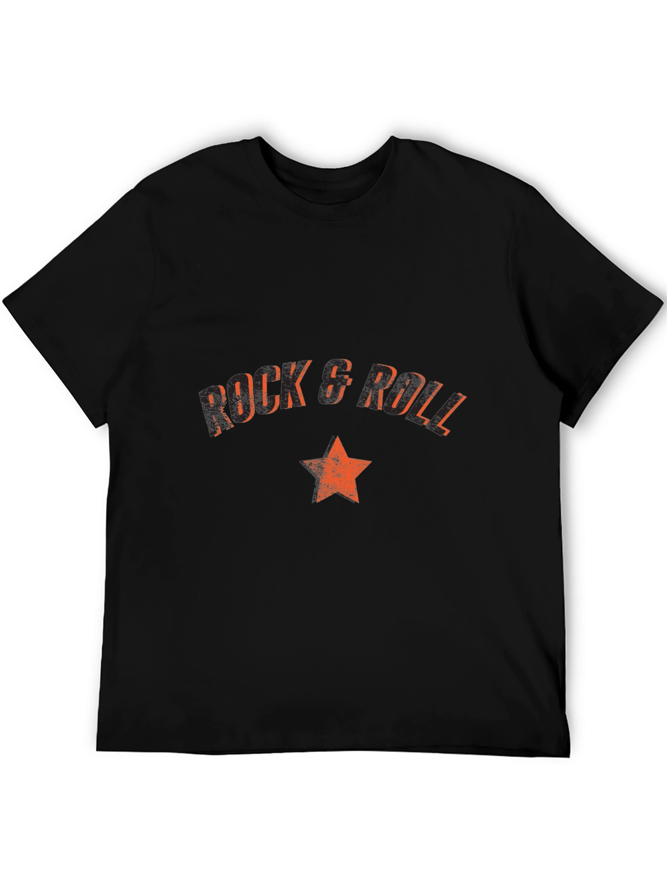 Rock & Roll Star Graphic Tee - Black Casual T-Shirt
