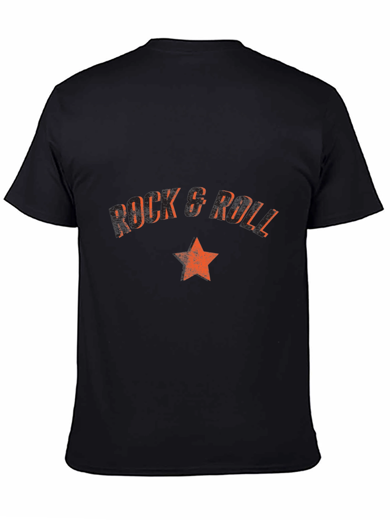 Rock & Roll Star Graphic Tee - Black Casual T-Shirt