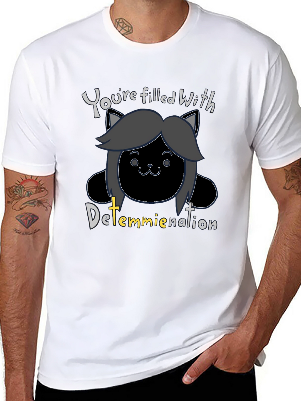 Temmie Undertale Inspired T-Shirt - Determination