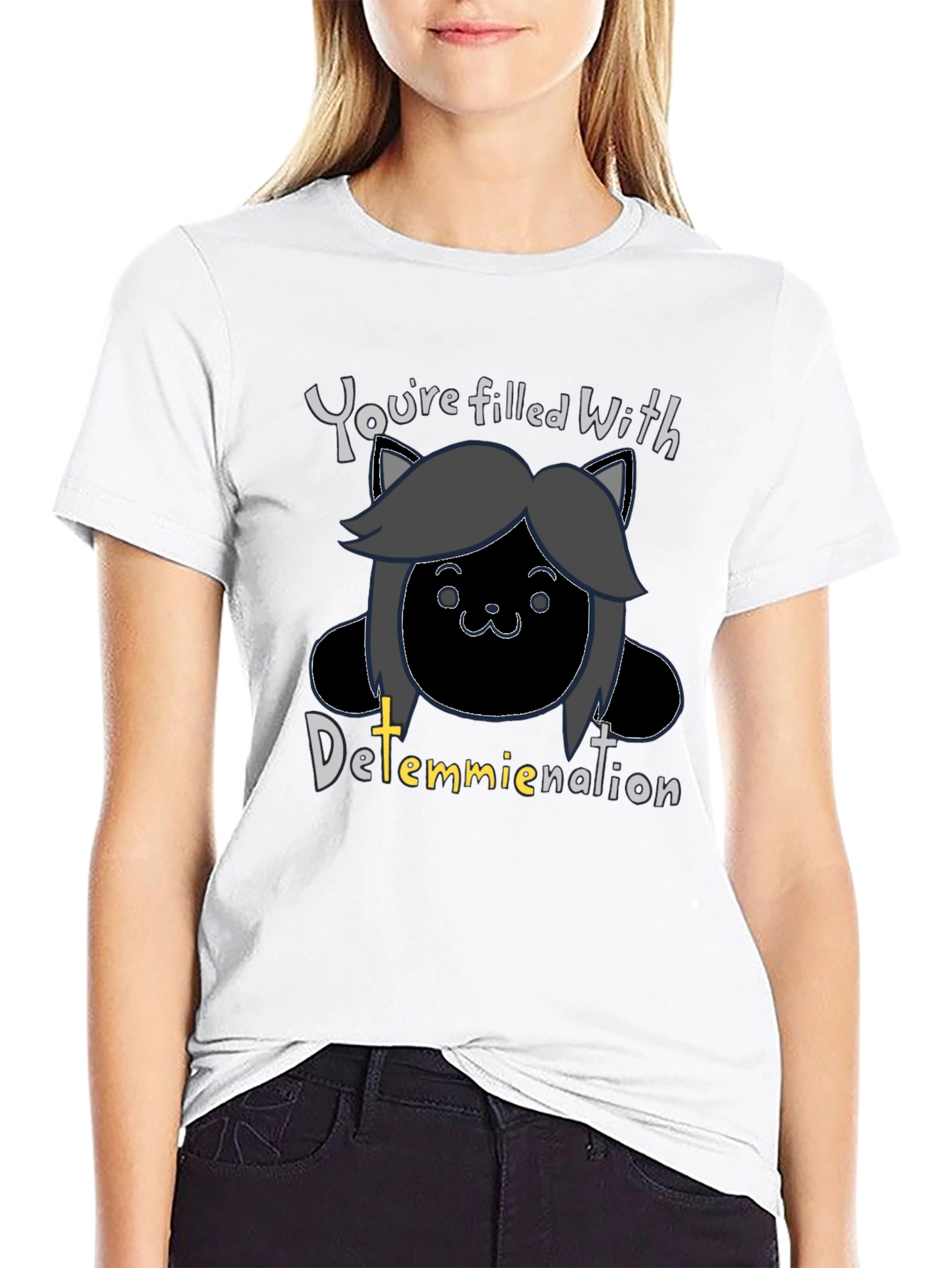 Temmie Undertale Inspired T-Shirt - Determination