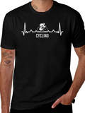 Cycling Heartbeat T-Shirt - Passionate Rider Design