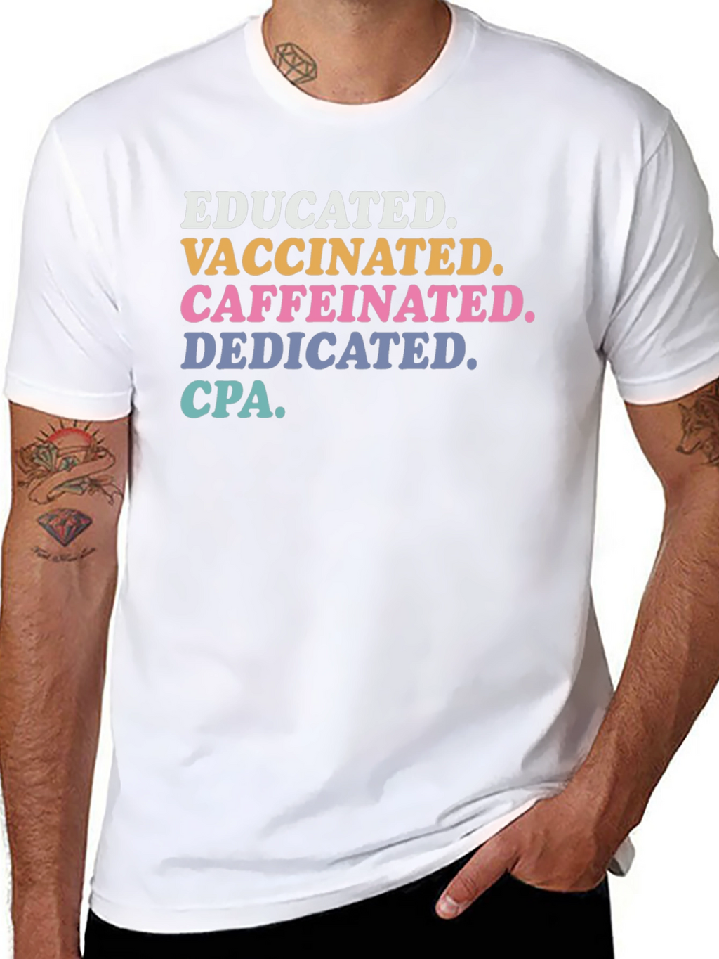 Educated Vaccinated Caffeinated Dedicated CPA T-Shirt