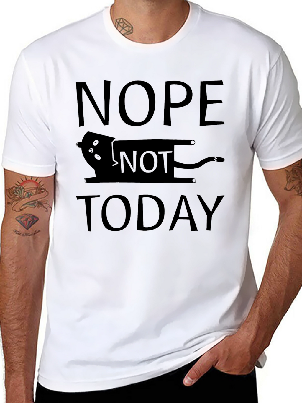 Nope Not Today Cat T-Shirt - Funny Graphic Tee