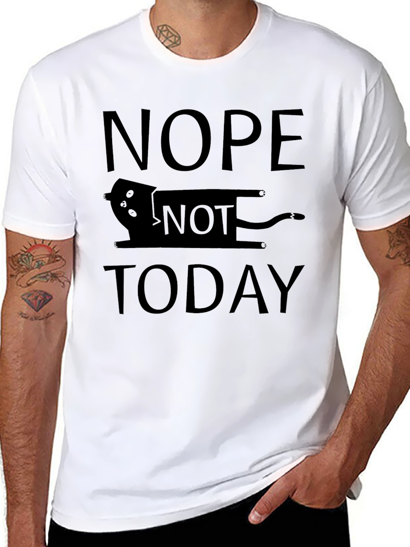Nope Not Today Cat T-Shirt - Funny Graphic Tee