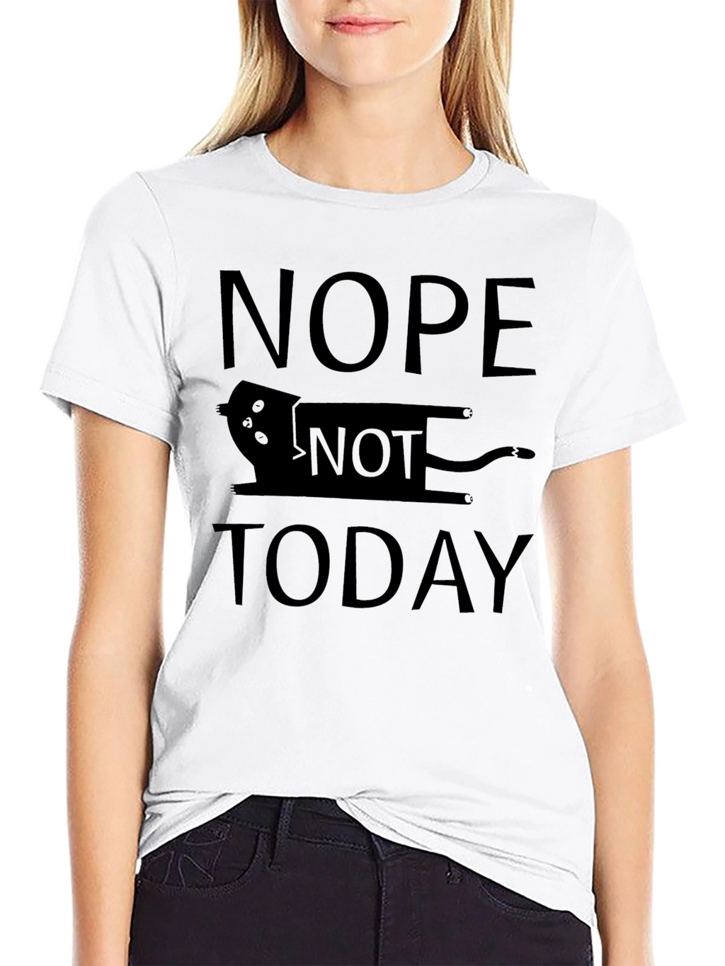 Nope Not Today Cat T-Shirt - Funny Graphic Tee