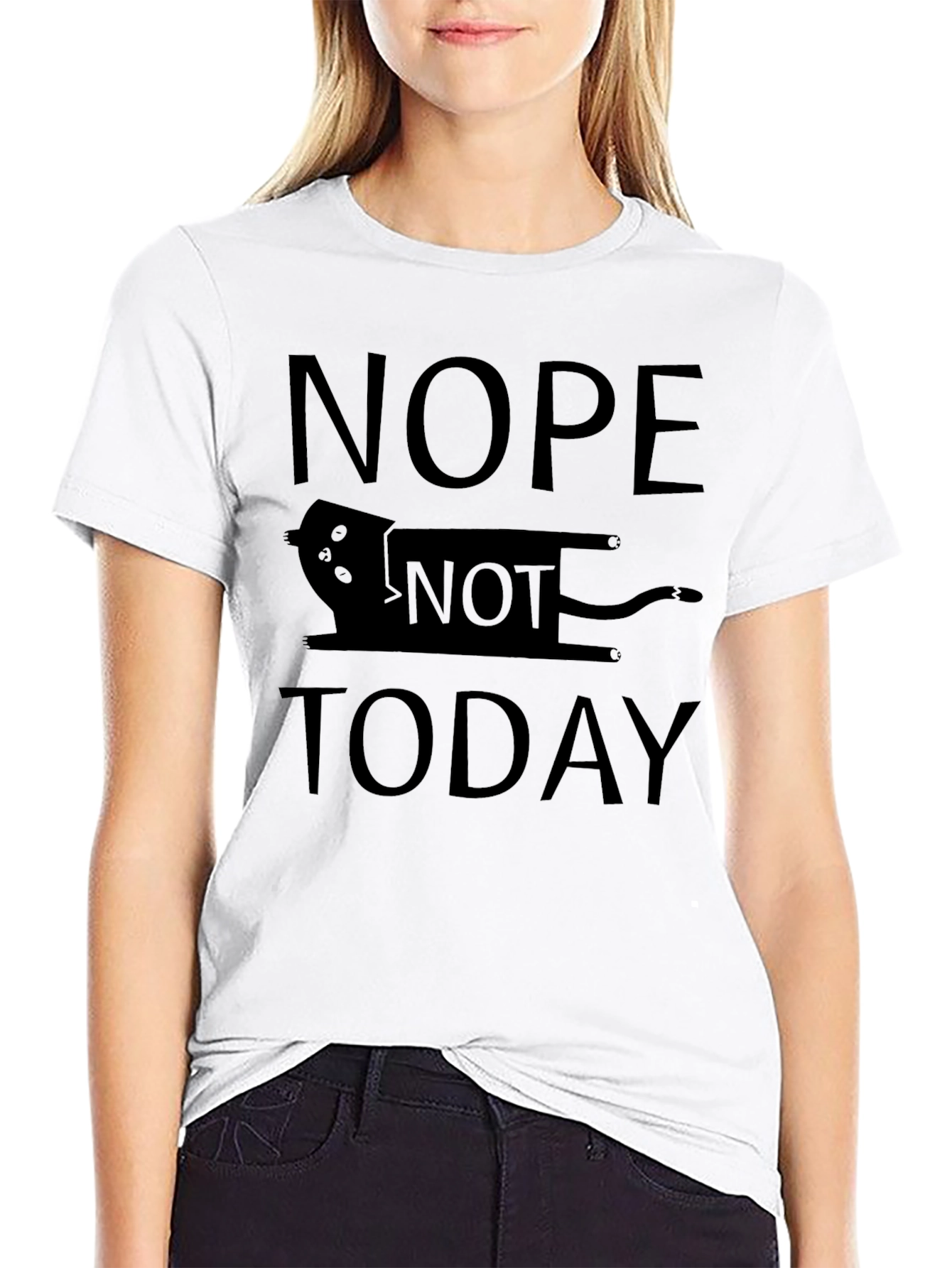 Nope Not Today Cat T-Shirt - Funny Graphic Tee