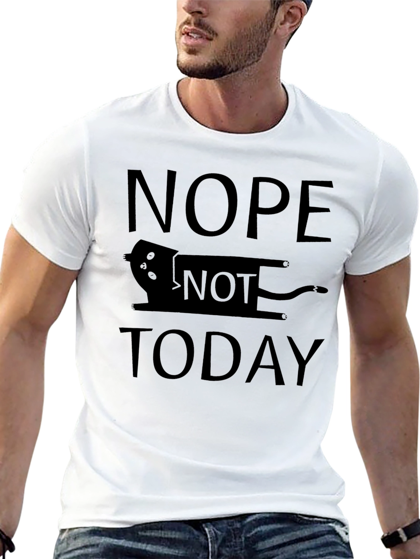 Nope Not Today Cat T-Shirt - Funny Graphic Tee