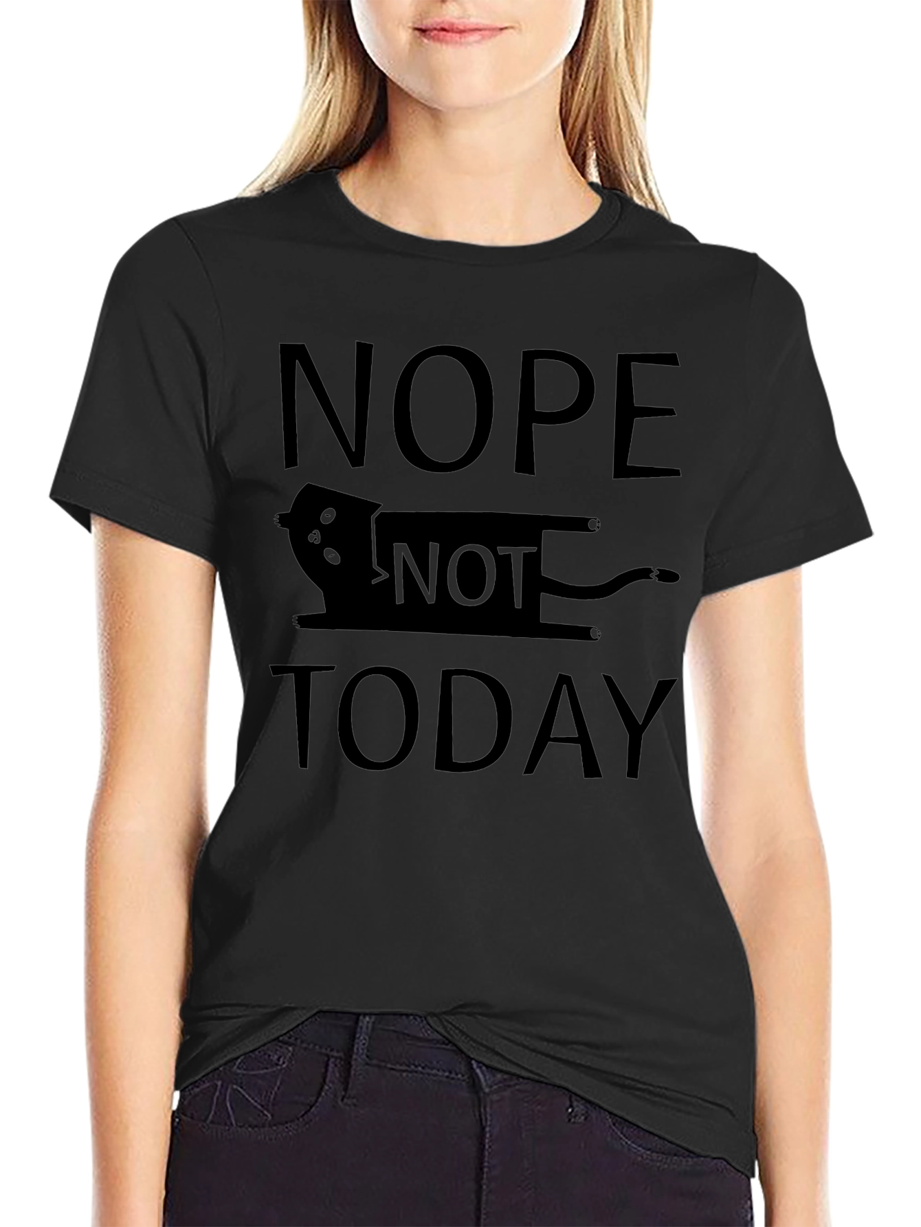 Nope Not Today Cat T-Shirt - Funny Graphic Tee