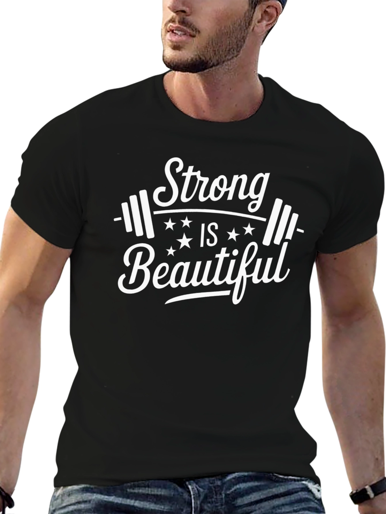Strong Is Beautiful Graphic T-Shirt - Black