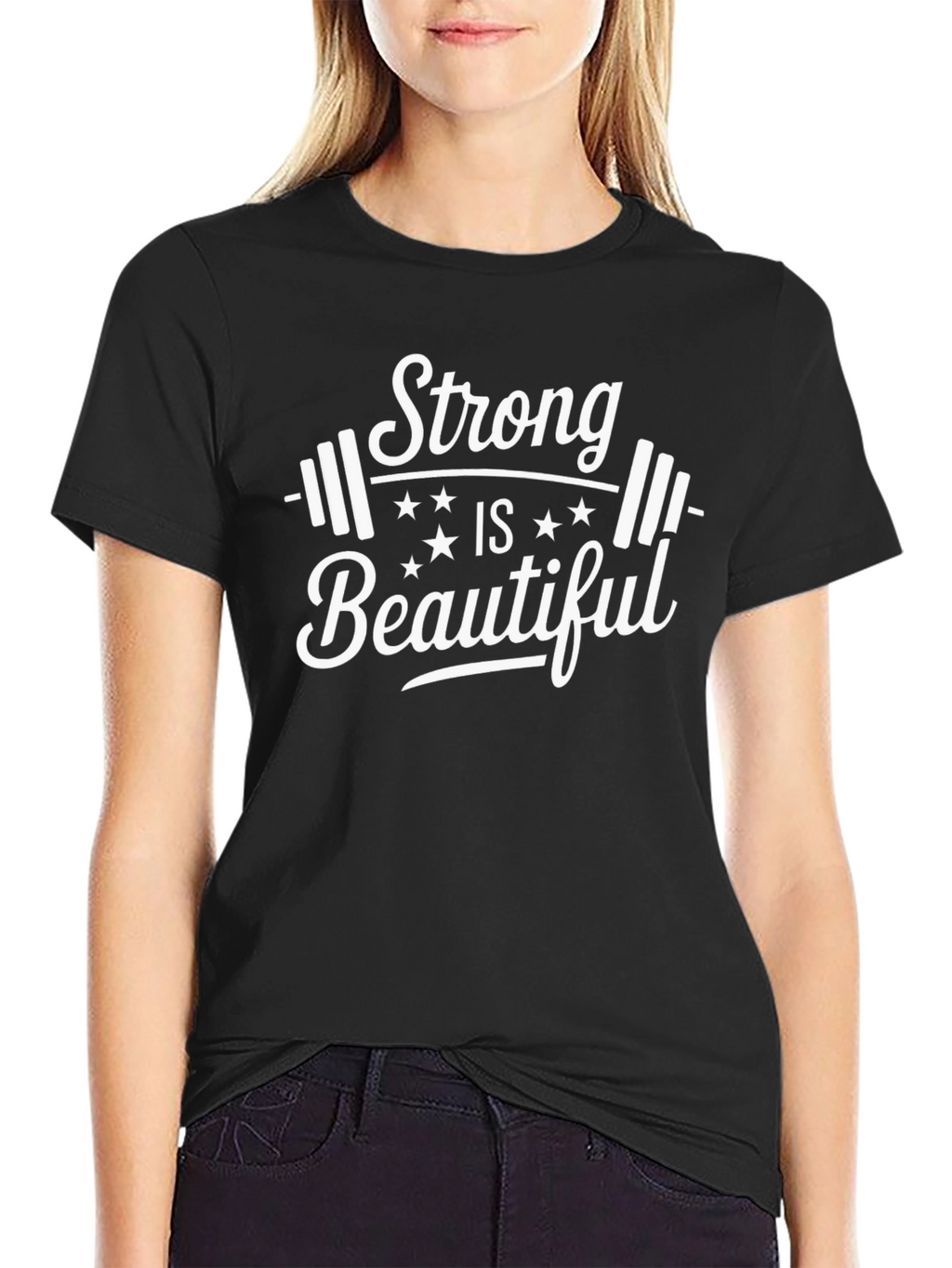 Strong Is Beautiful Graphic T-Shirt - Black