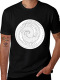 Spiral Graphic Tee - Black Cotton Blend Shirt