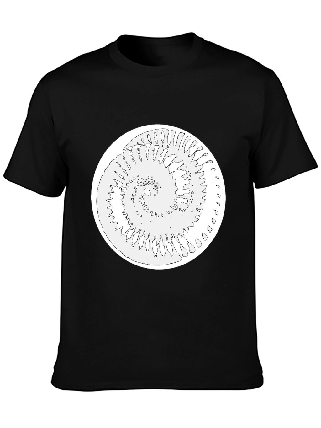 Spiral Graphic Tee - Black Cotton Blend Shirt