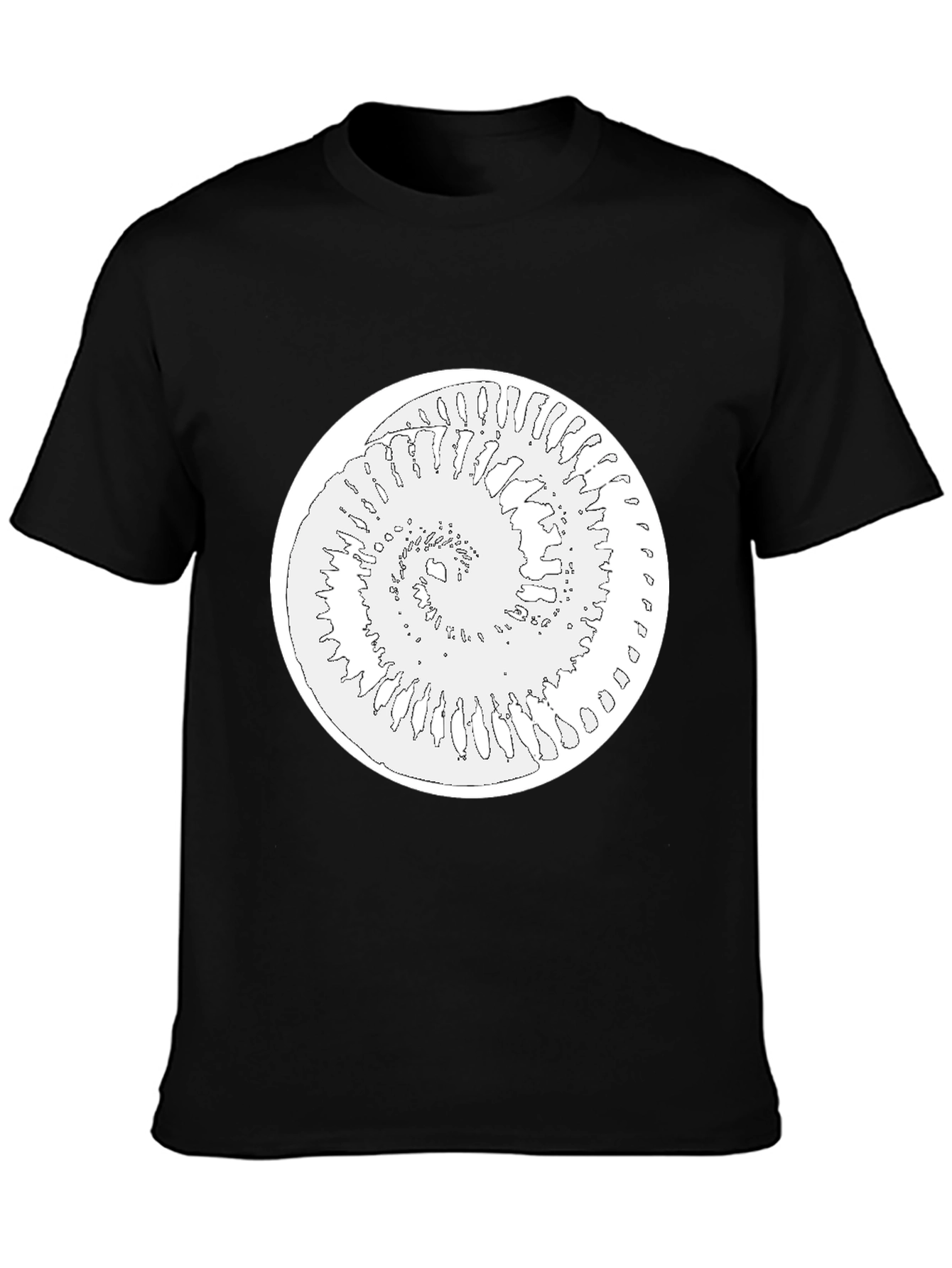 Spiral Graphic Tee - Black Cotton Blend Shirt