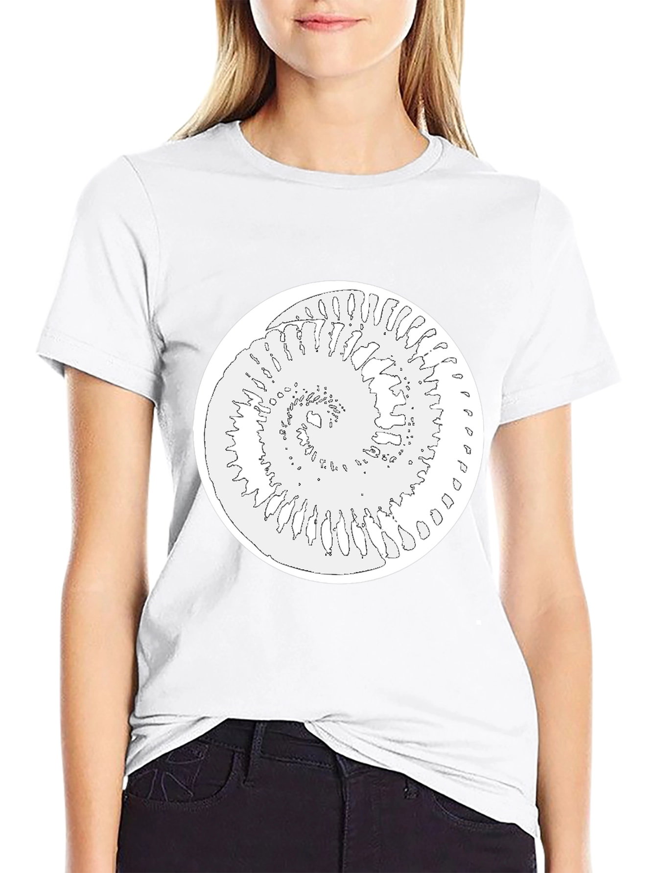 Spiral Graphic Tee - Black Cotton Blend Shirt