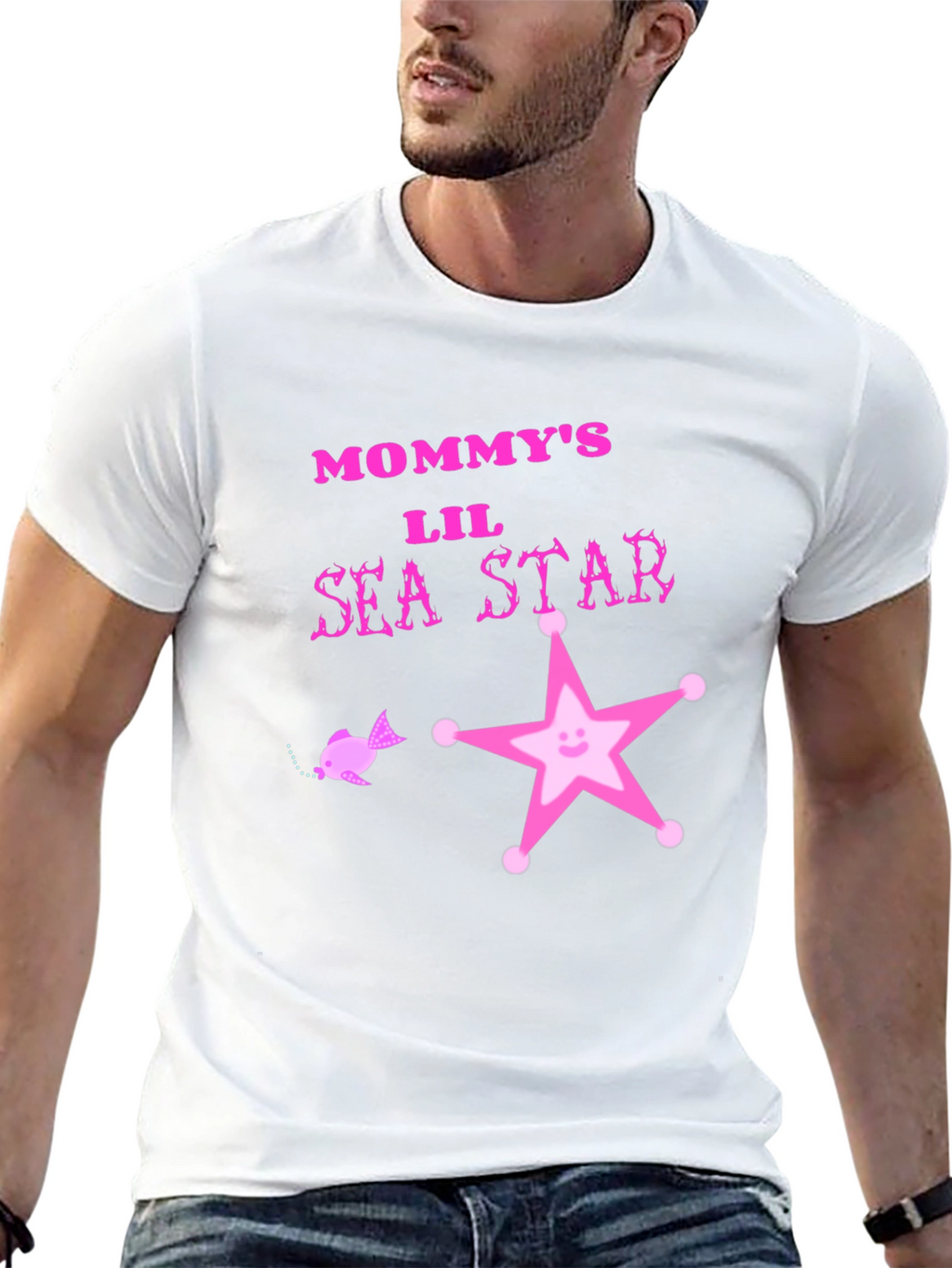Mommys Lil Sea Star Black T-Shirt