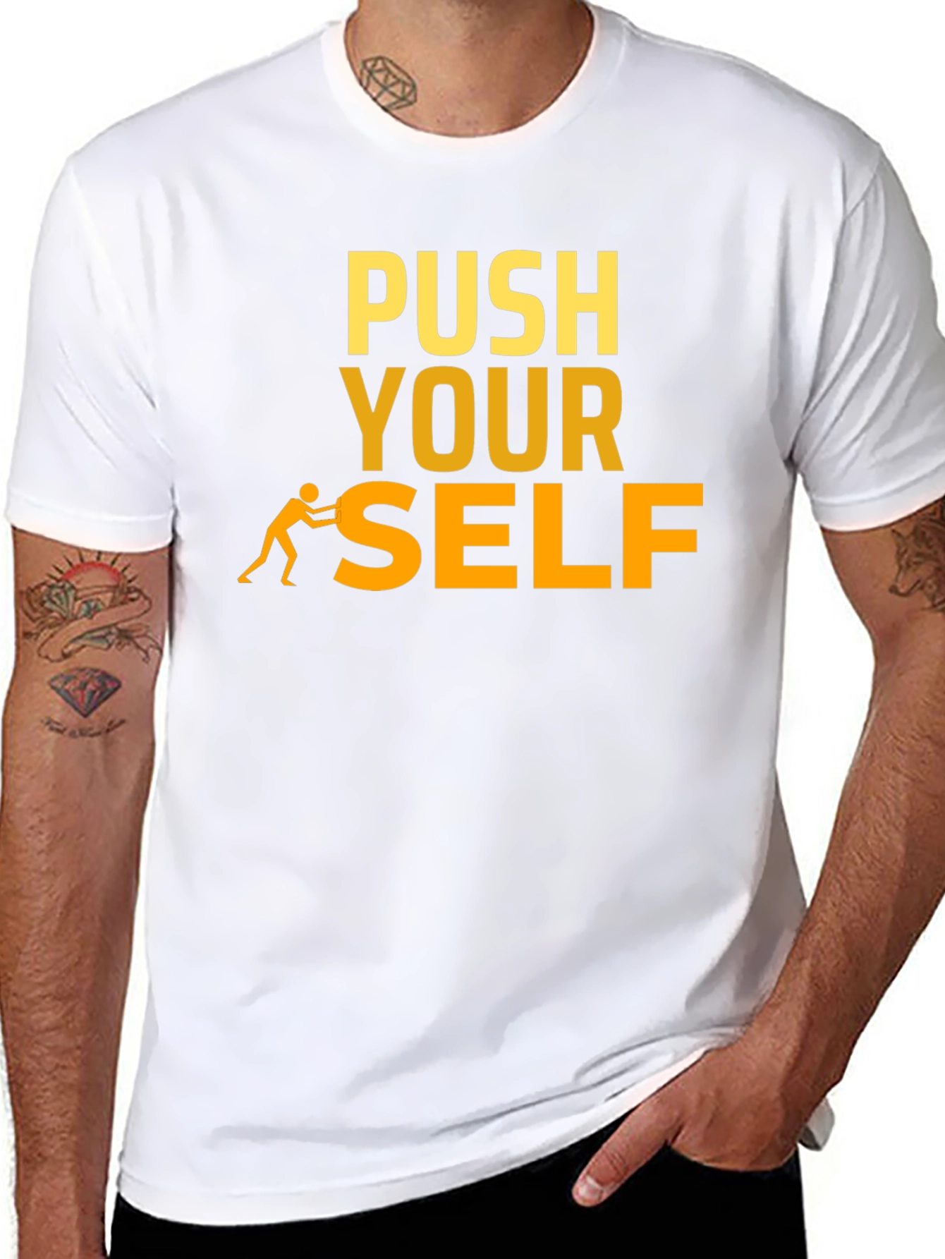 Push Yourself T-Shirt - Motivational Black Tee
