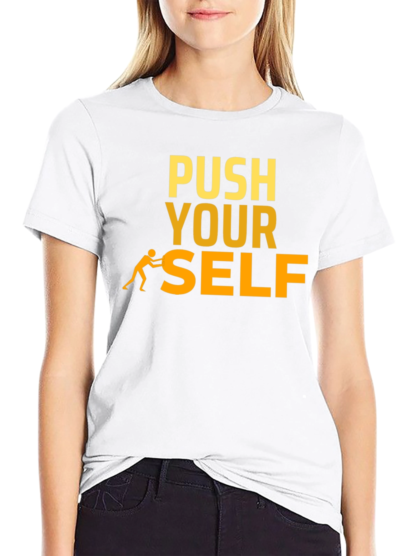 Push Yourself T-Shirt - Motivational Black Tee