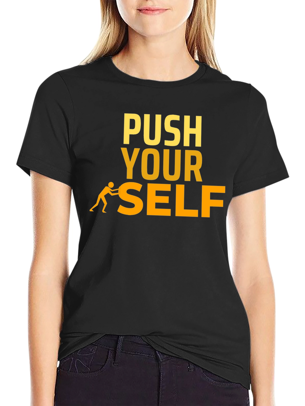 Push Yourself T-Shirt - Motivational Black Tee