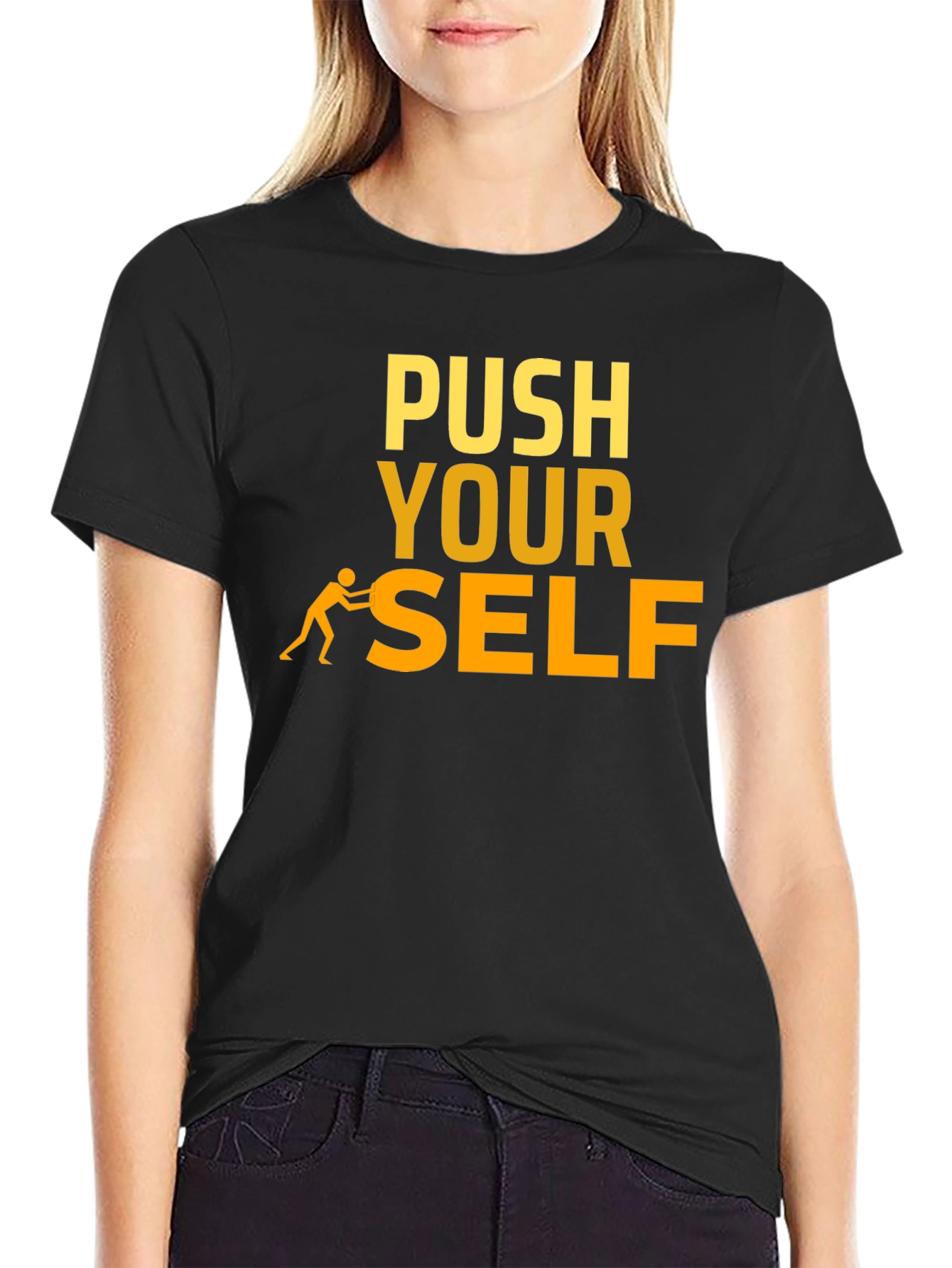 Push Yourself T-Shirt - Motivational Black Tee
